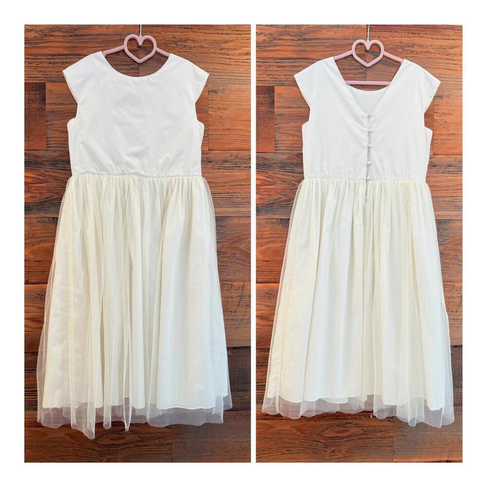 Jacadi White and Cream Tulle Party Dress